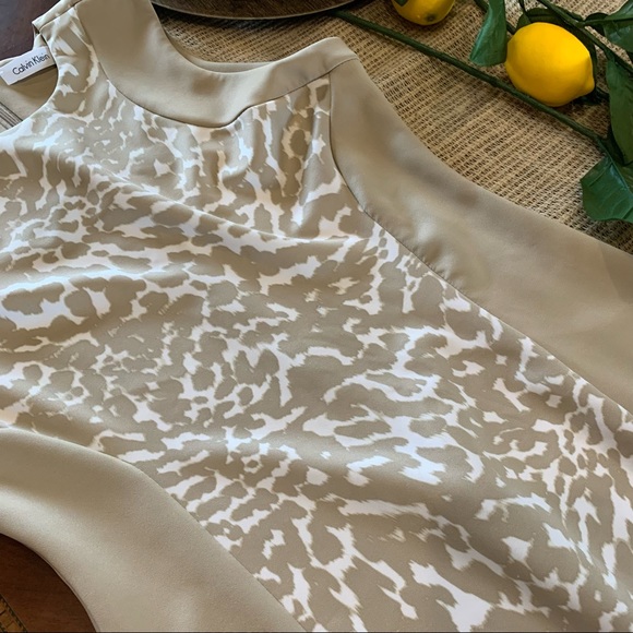 Calvin Klein | animal print colorblock scuba dress size 8 - Picture 3 of 15